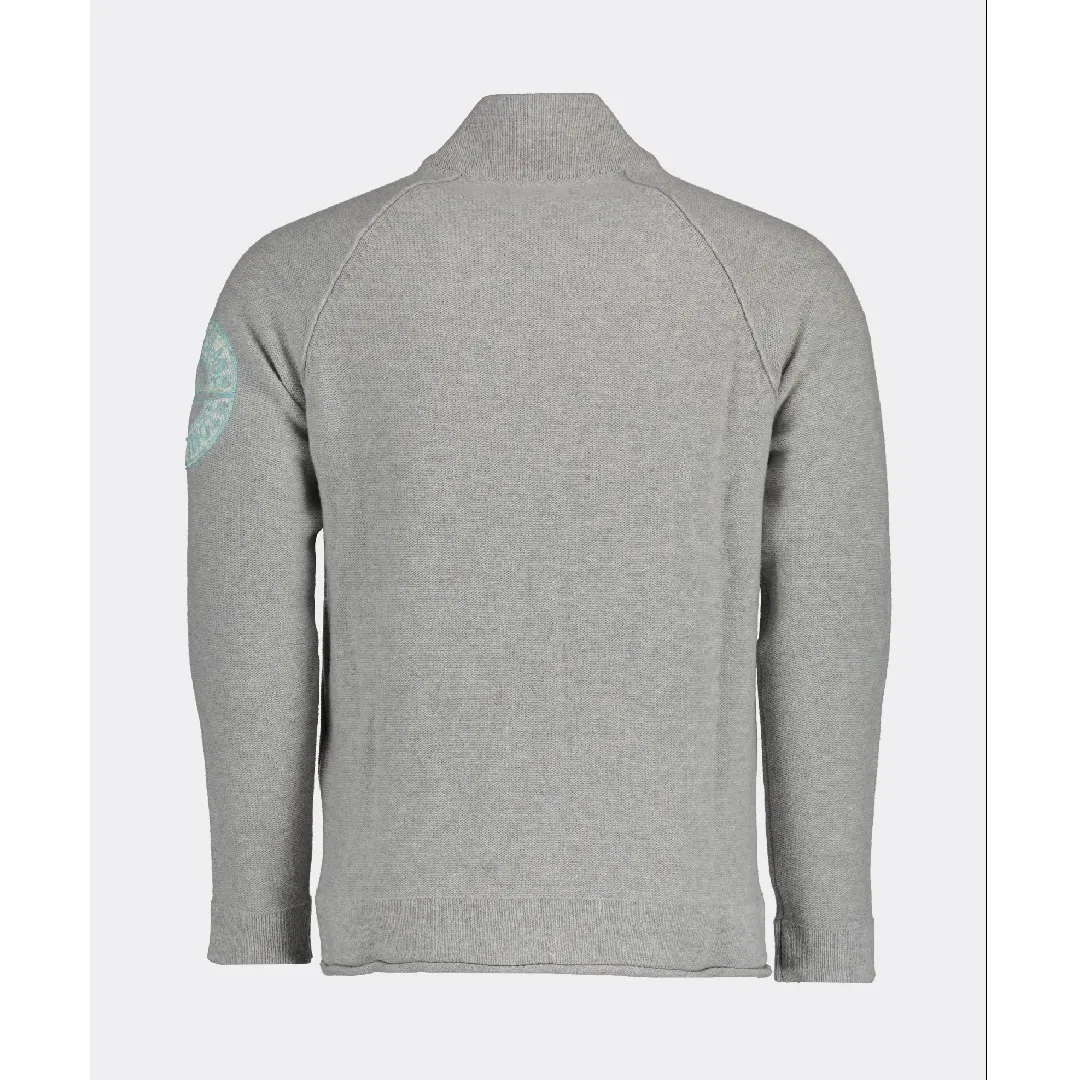 STONE ISLAND  |Wool Long Sleeves Plain Logos on the Sleeves Logo Sweaters