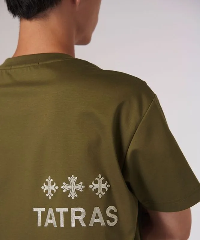 TATRAS  |Crew Neck Pullovers Unisex Cotton Short Sleeves Logo