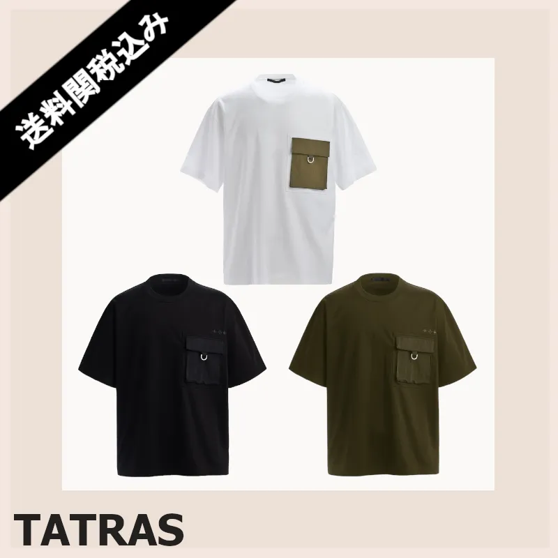 TATRAS  |Pullovers Unisex U-Neck Cotton Short Sleeves Logo T-Shirts