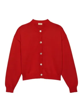 The Cotton Knit Cardigan in Tomato