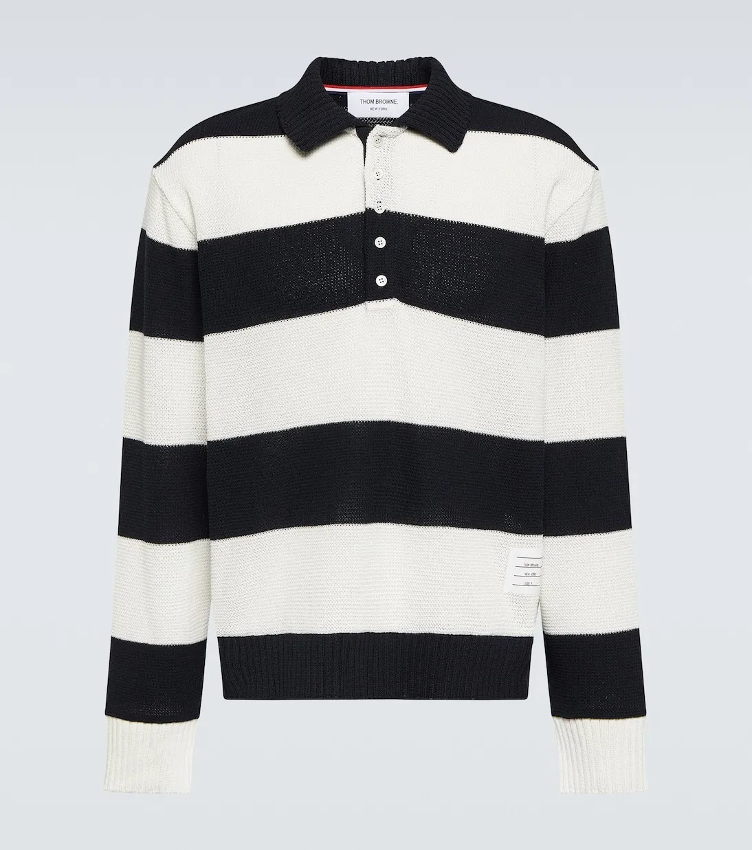 THOM BROWNE  |Pullovers Stripes Long Sleeves Cotton Logo Designers