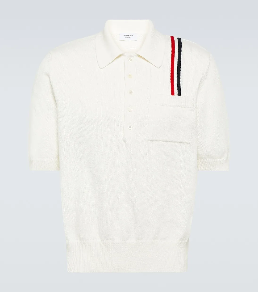 THOM BROWNE  |Pullovers Stripes Plain Cotton Short Sleeves Designers Polos