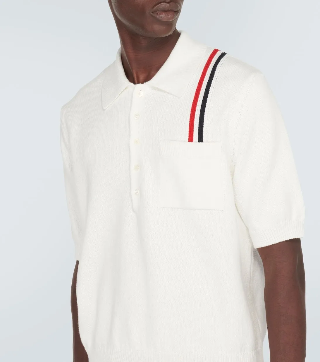 THOM BROWNE  |Pullovers Stripes Plain Cotton Short Sleeves Designers Polos