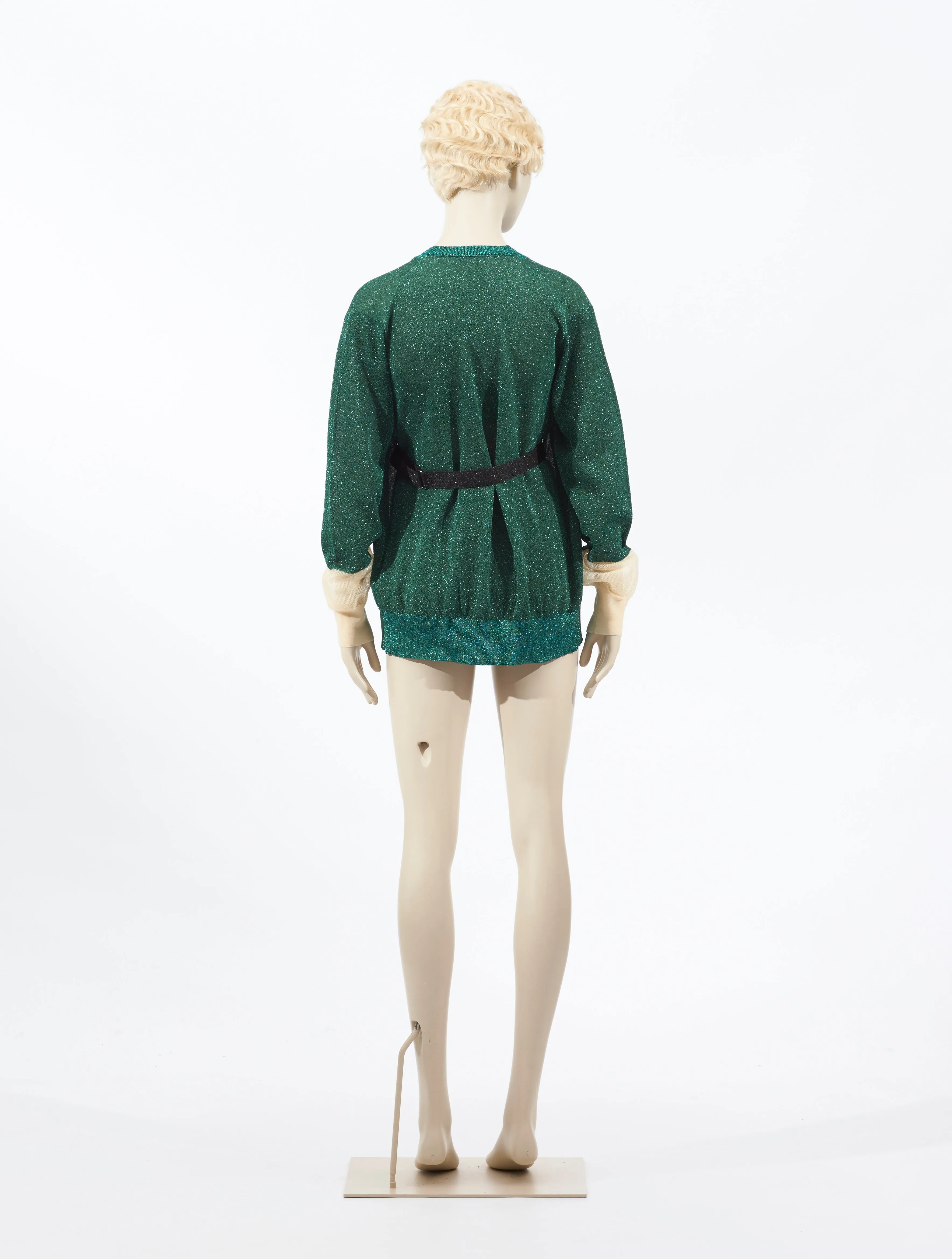 Toga Pulla Lame Knit Cardigan Green