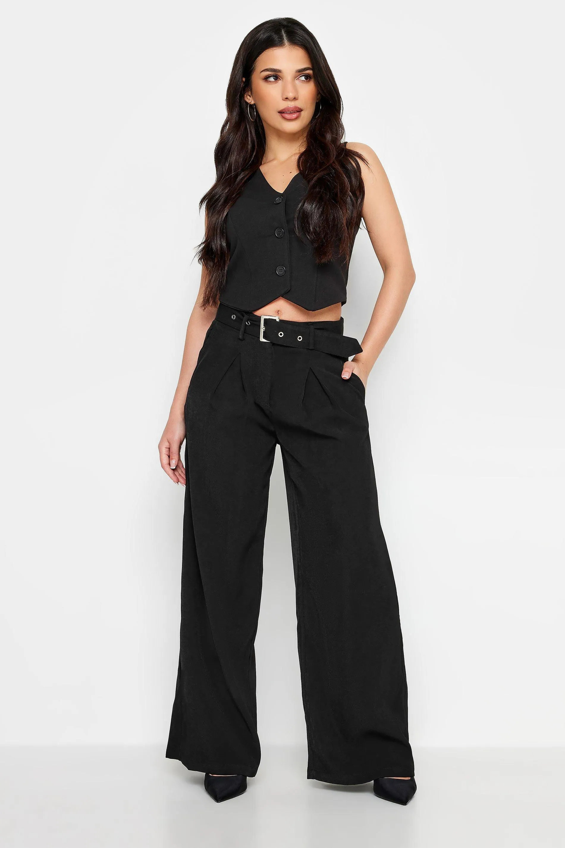 Trousers | Petite Wide Leg Trousers | PixieGirl