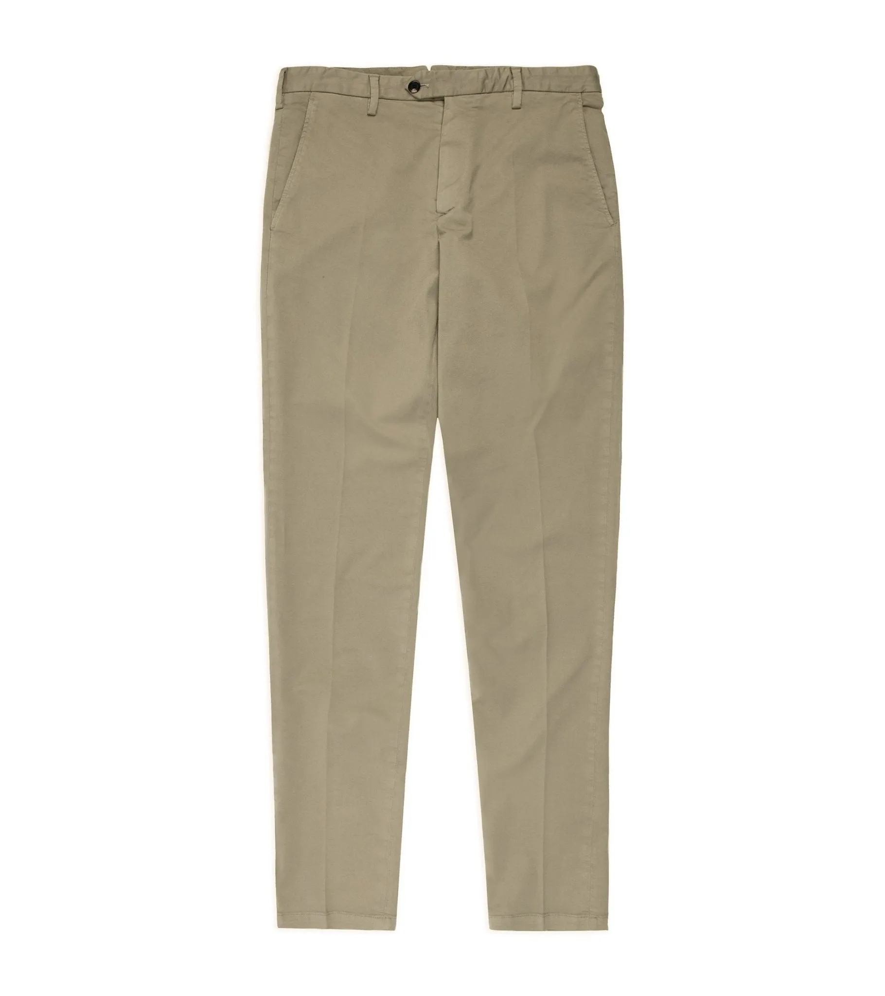 Trunk Welbeck Flat Front Cotton Trousers: Light Olive