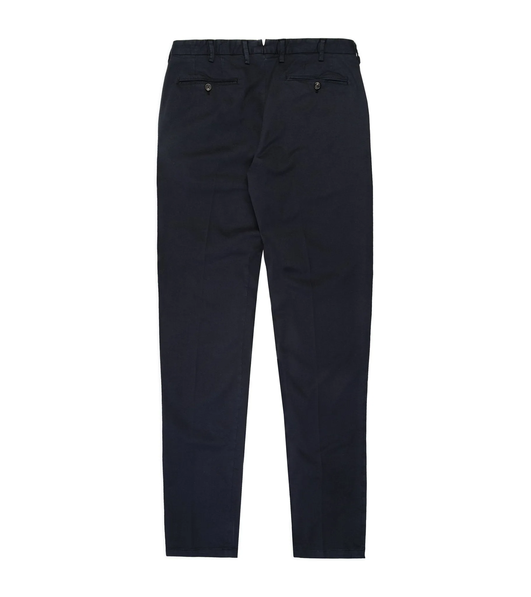 Trunk Welbeck Flat Front Cotton Trousers: Navy