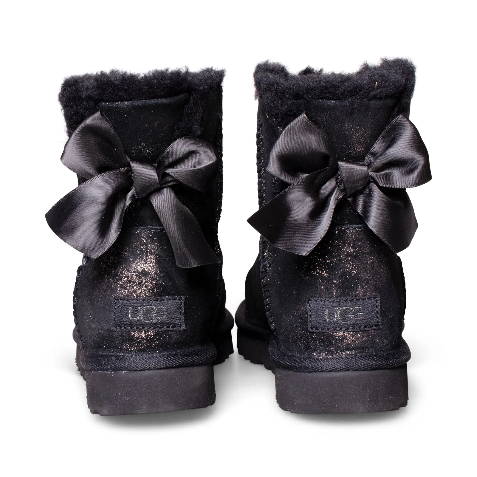 UGG Mini Bailey Bow Glimmer Black Boots - Women's