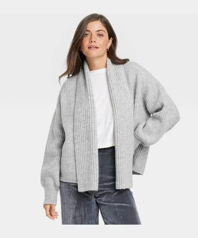 Universal Thread Women's Scarf Cardigan - Universal Thread™ Gray