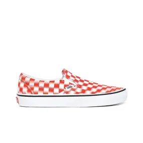 Vans Unisex Blur Check Classic Slip-On Skateboarding Shoes VN0A4U3817Z True White/Red