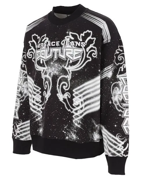 VERSACE JEANS  |Crew Neck Pullovers Long Sleeves Cotton Logo Sweatshirts