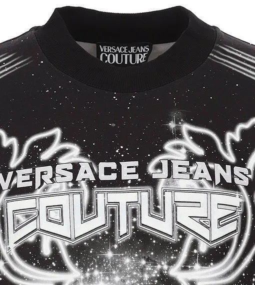 VERSACE JEANS  |Crew Neck Pullovers Long Sleeves Cotton Logo Sweatshirts