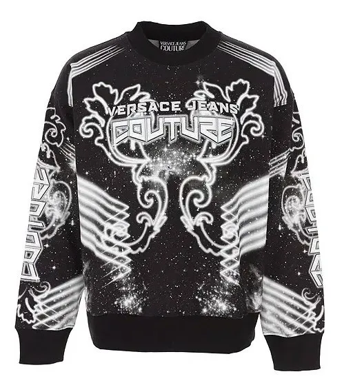 VERSACE JEANS  |Crew Neck Pullovers Long Sleeves Cotton Logo Sweatshirts