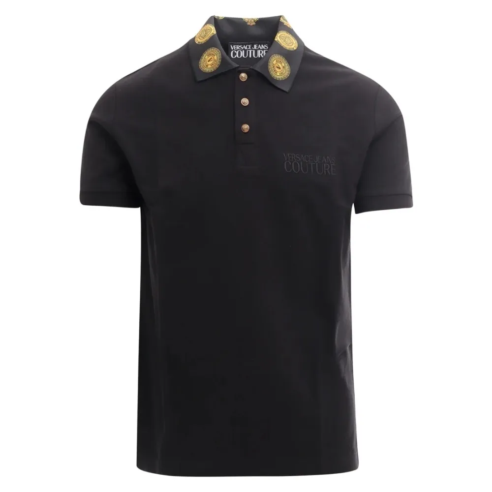 VERSACE JEANS  |Plain Cotton Short Sleeves Logo Polos