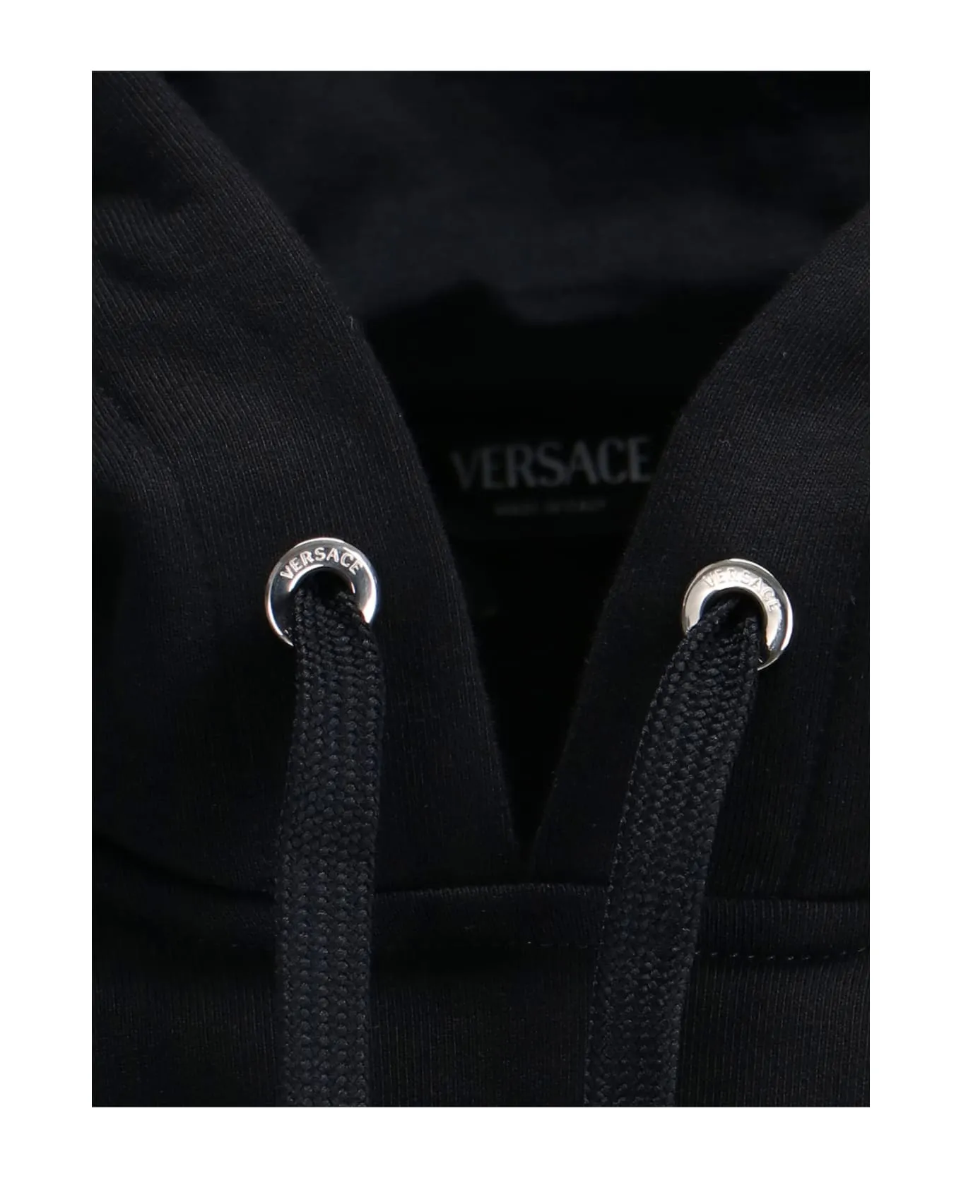 VERSACE  |Pullovers Long Sleeves Plain Cotton Logo Luxury Hoodies