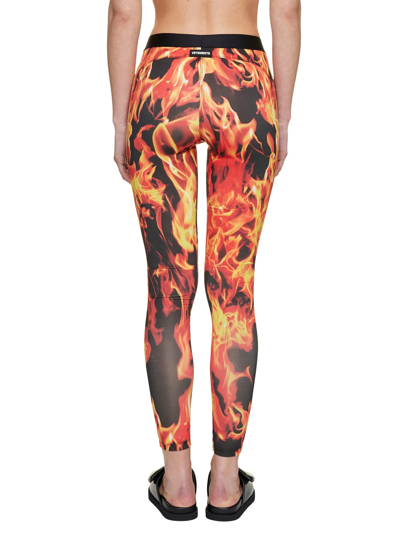 Vetements Flame Printed Logo Waistband Leggings