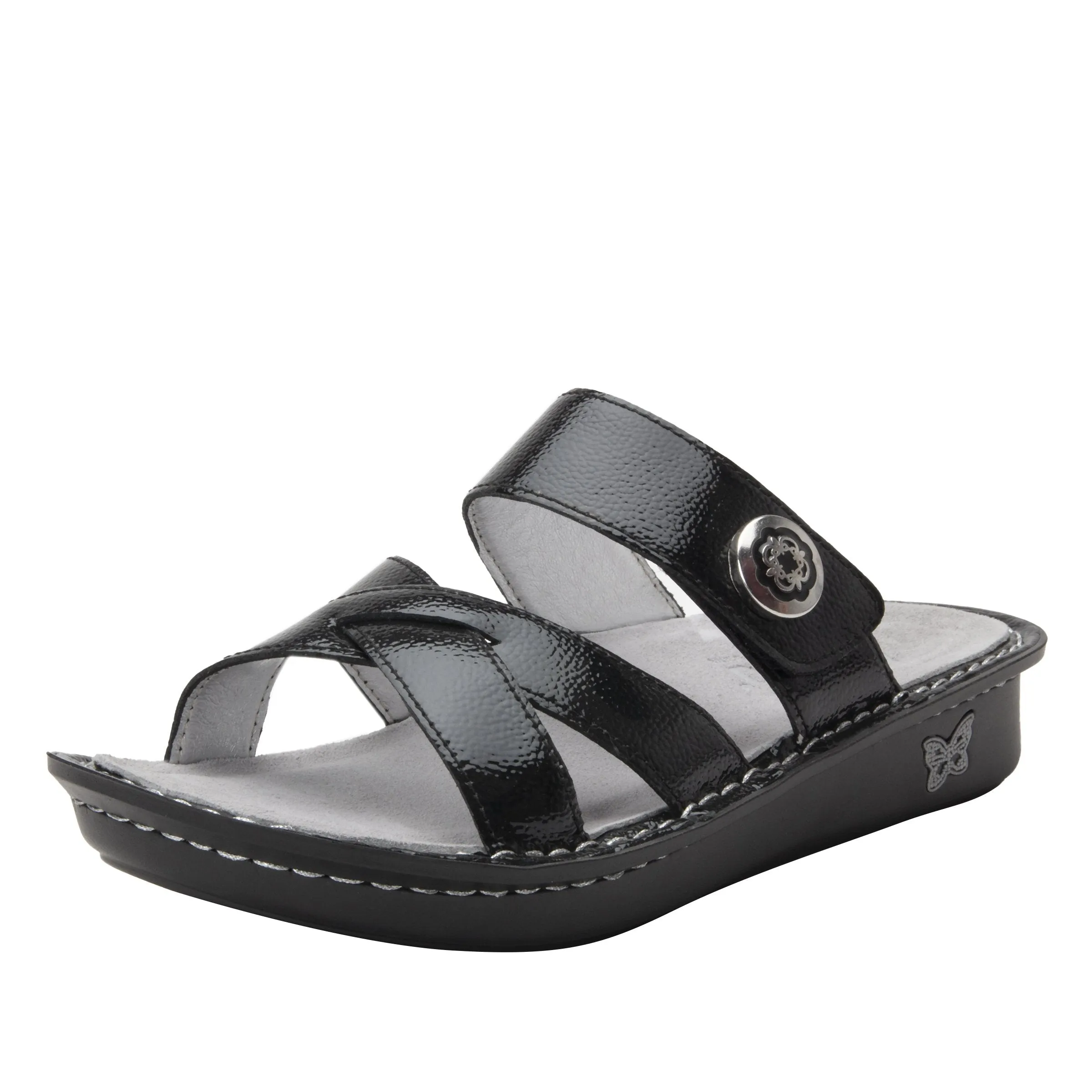 Victoriah Black Patent Sandal