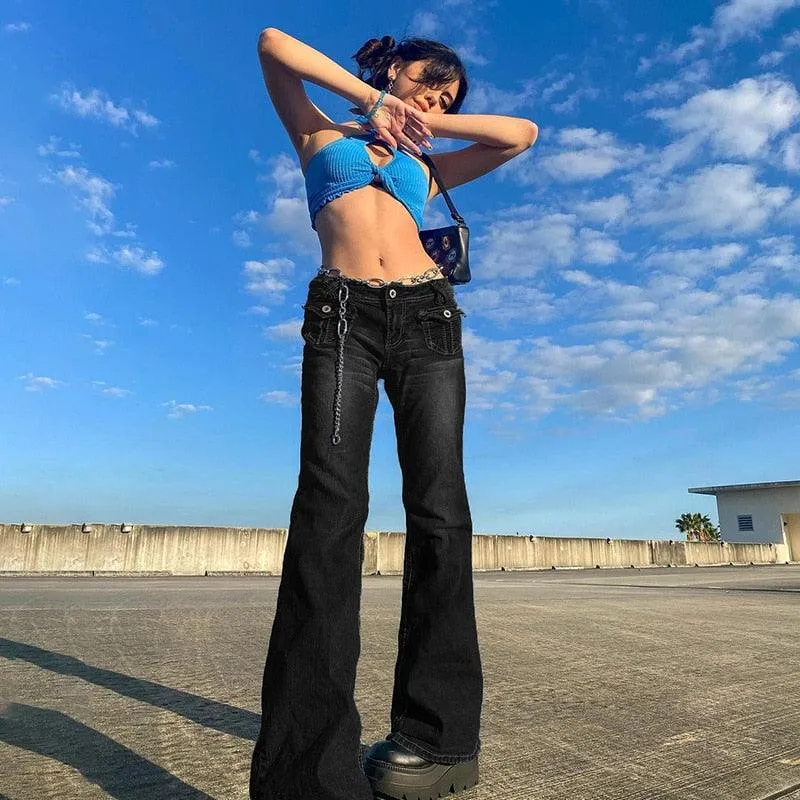 Vintage Low-Waisted Straight Jeans