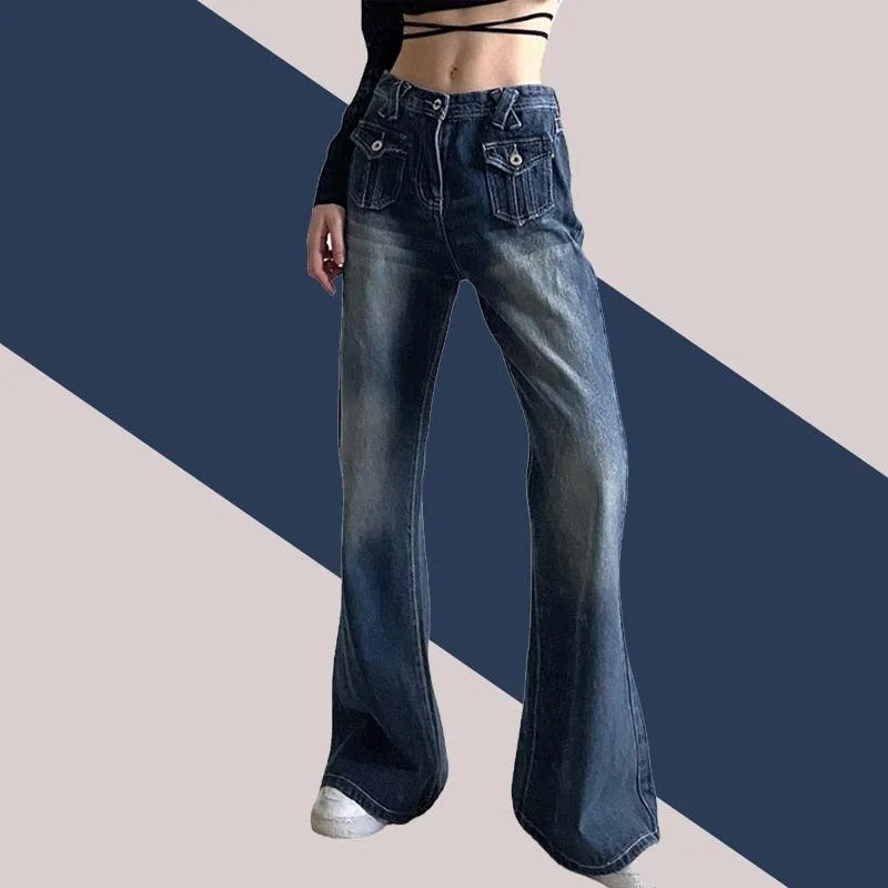 Vintage Low-Waisted Straight Jeans