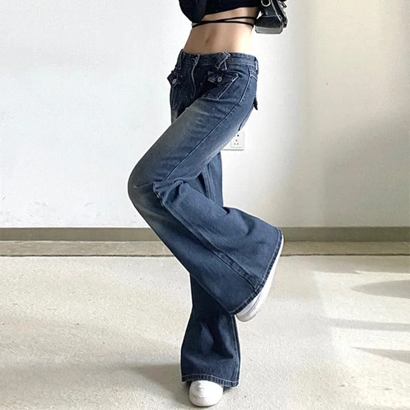 Vintage Low-Waisted Straight Jeans