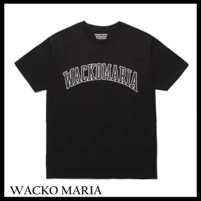 WACKO MARIA  |Crew Neck Plain Cotton Short Sleeves Logo Crew Neck T-Shirts