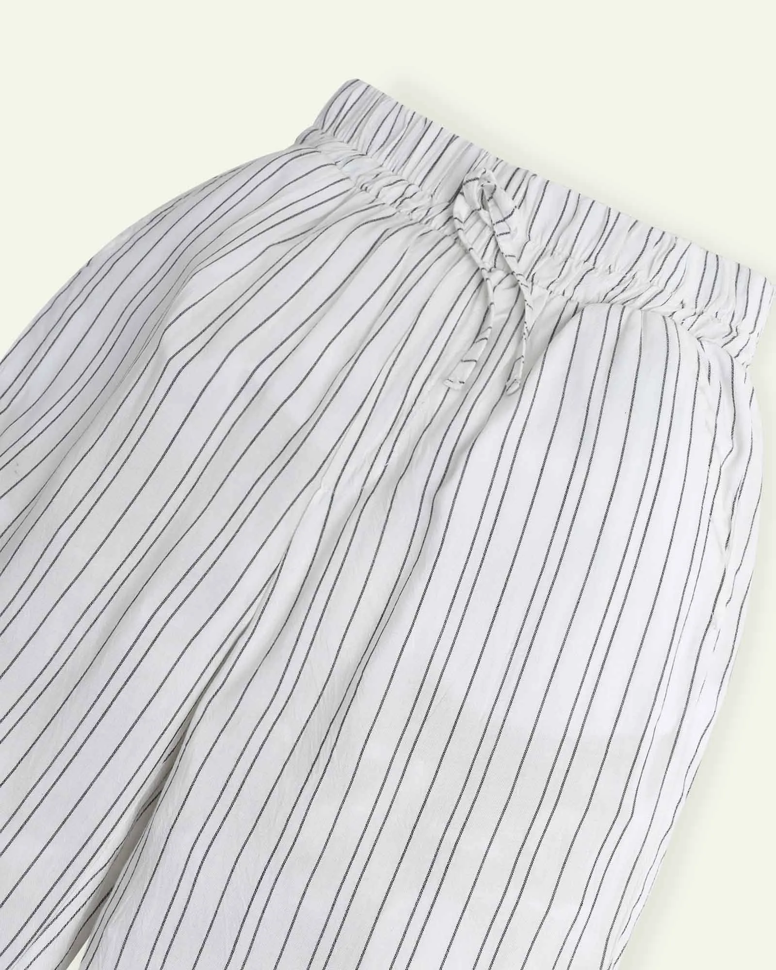 White Striped Highrise Trouser