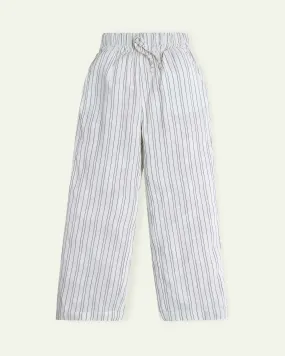 White Striped Highrise Trouser