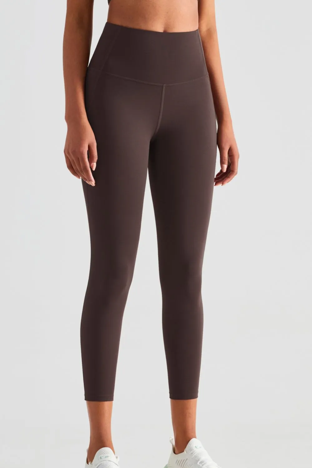 Wide Waistband Sports Leggings with Pockets