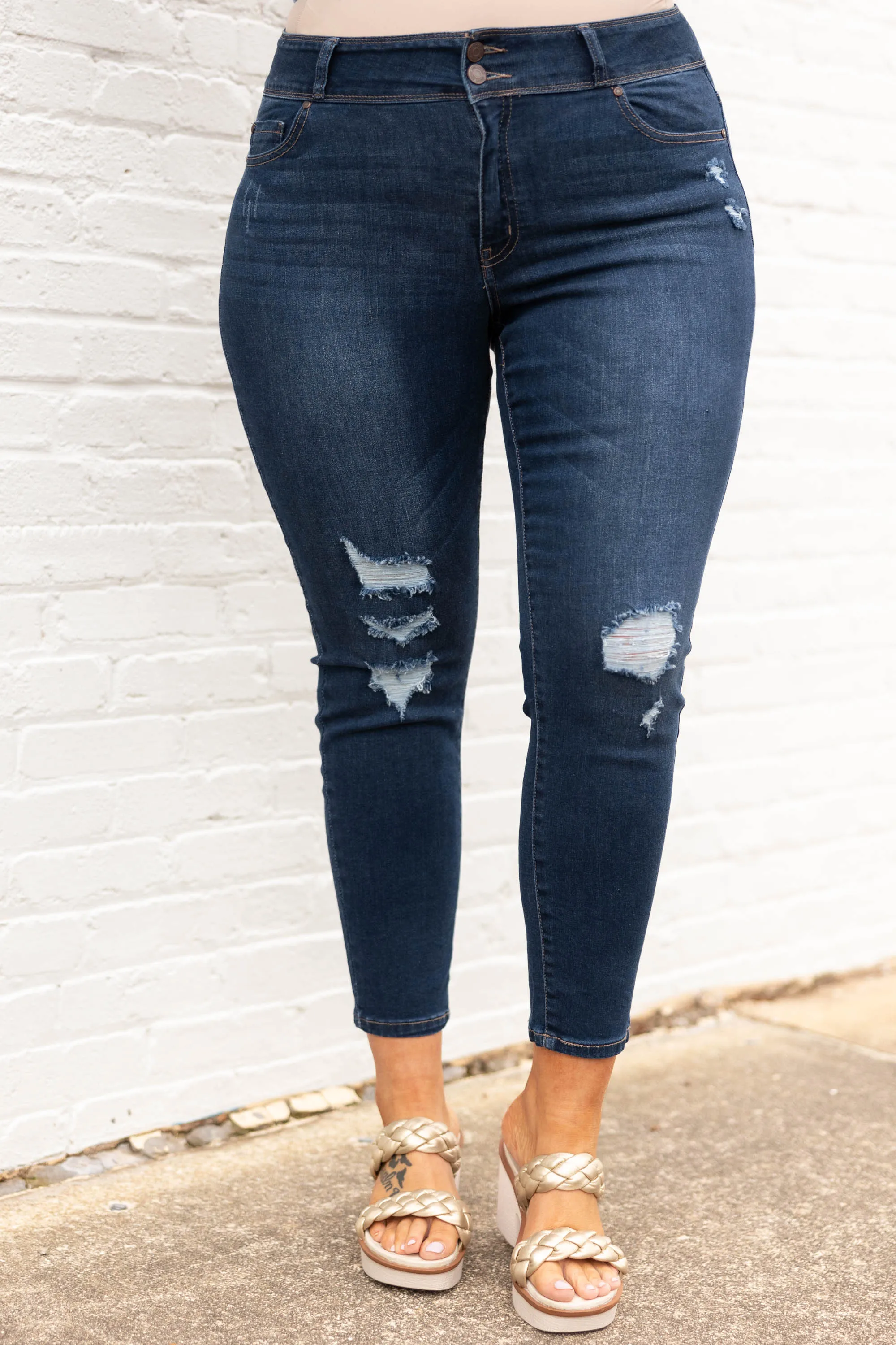 Wrecking Ball Skinny Jeans, Dark Wash