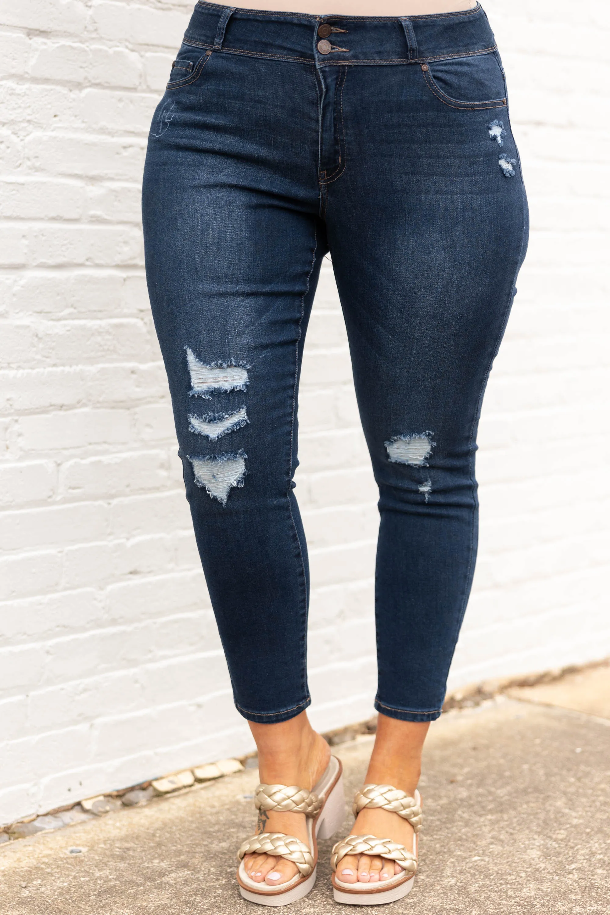 Wrecking Ball Skinny Jeans, Dark Wash