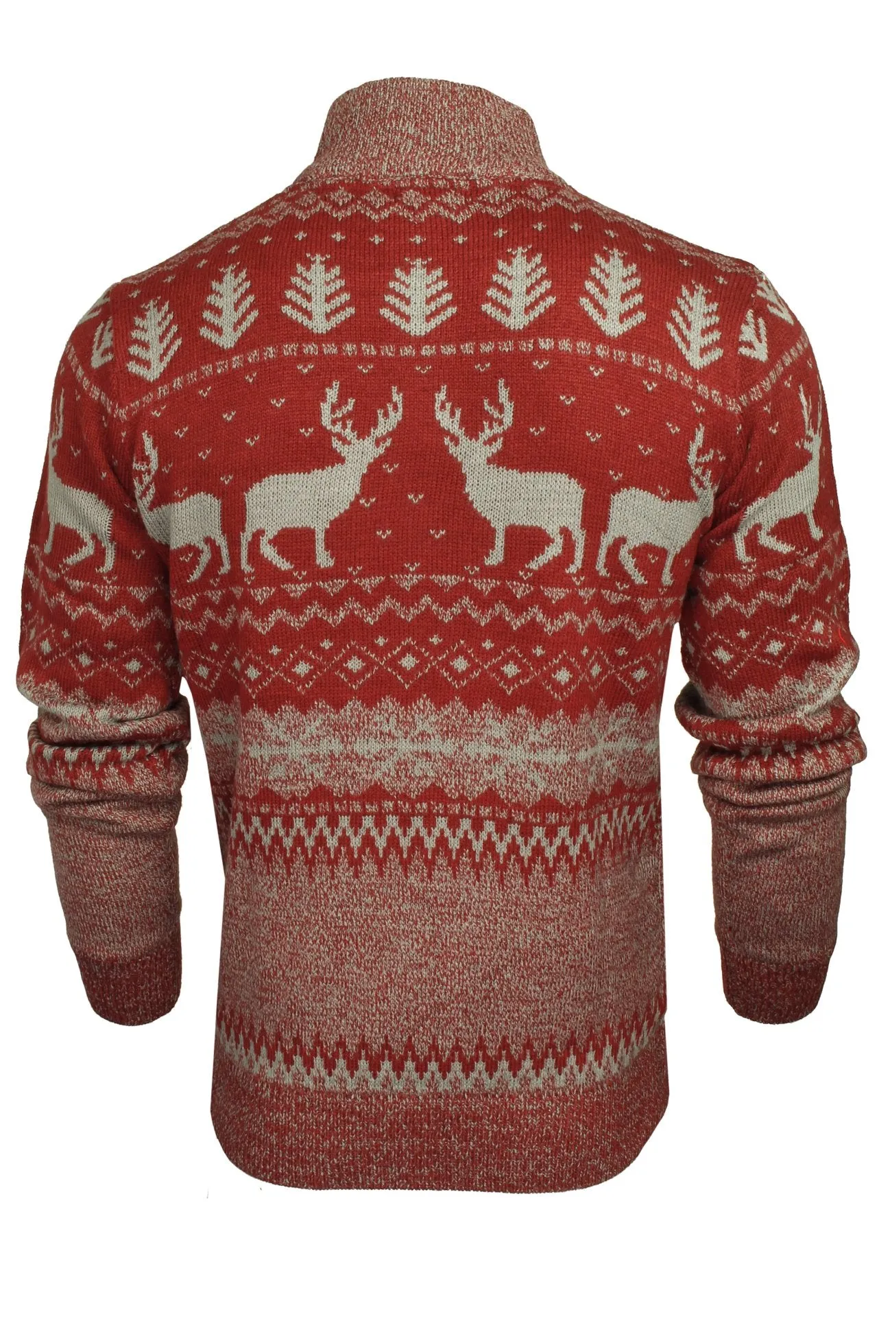 Xact Mens 1/4 Zip Reindeer Xmas/ Christmas Jumper