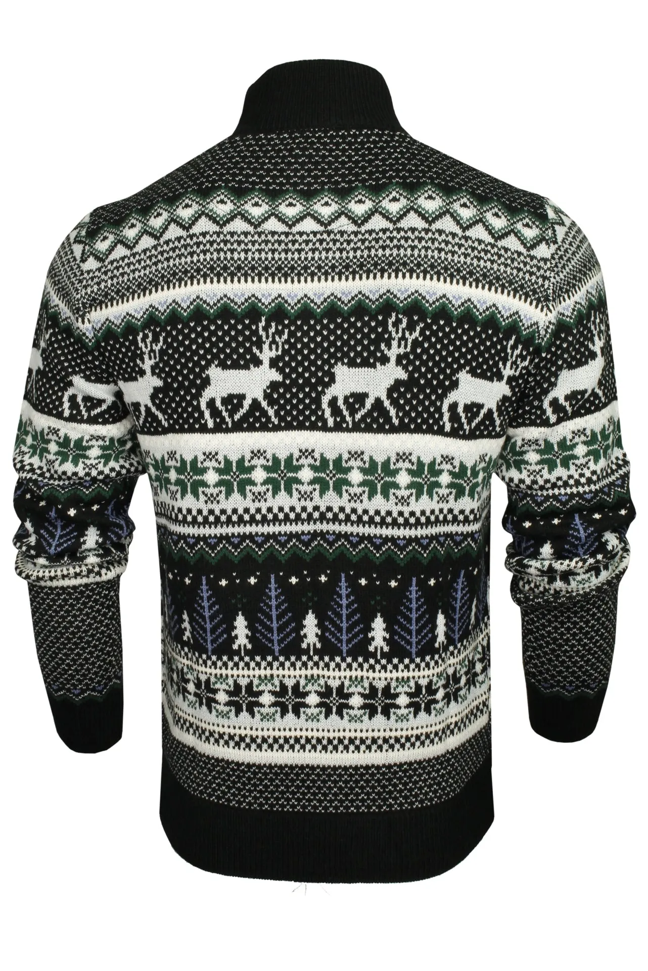 Xact Mens 1/4 Zip Reindeer Xmas/ Christmas Jumper