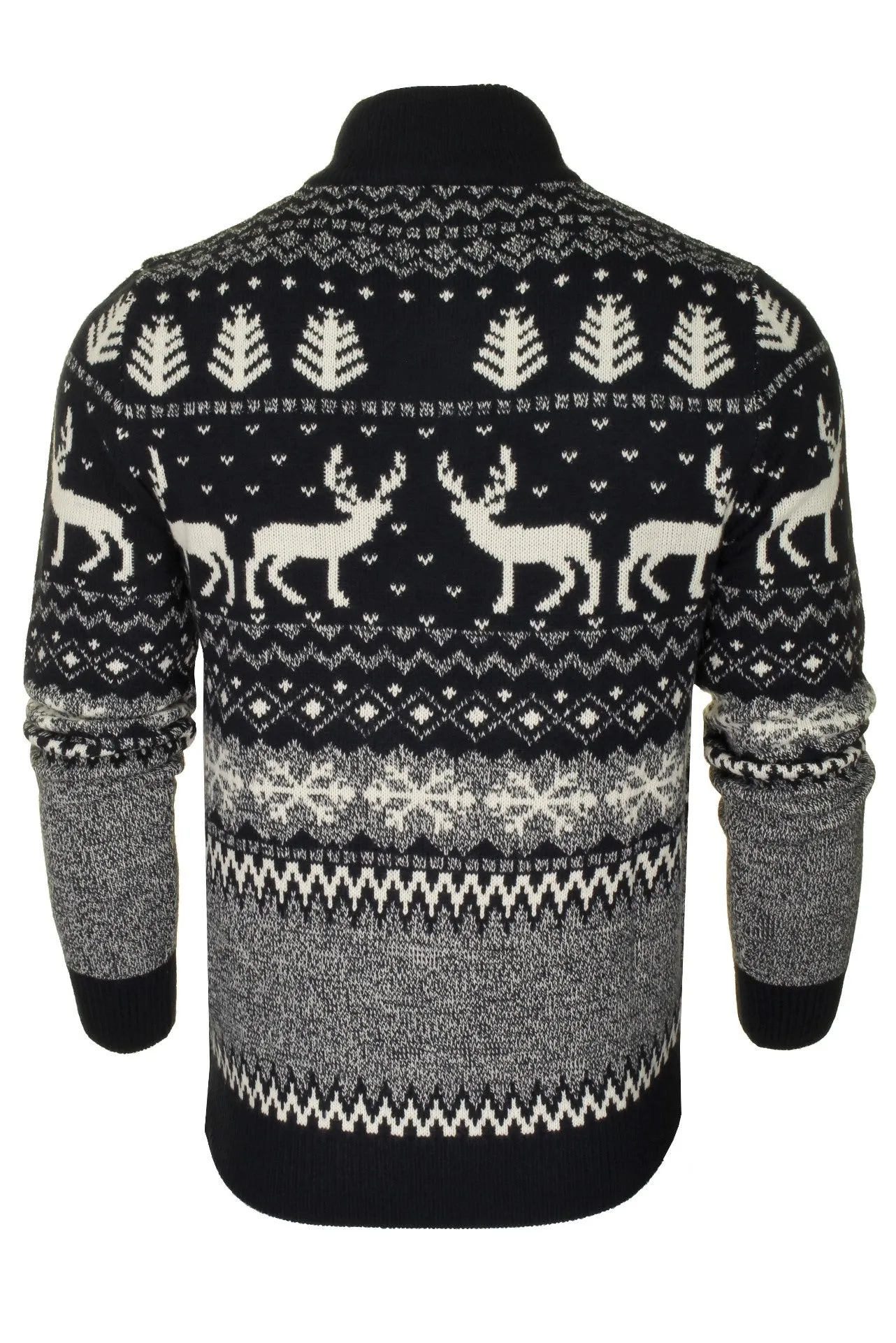 Xact Mens 1/4 Zip Reindeer Xmas/ Christmas Jumper