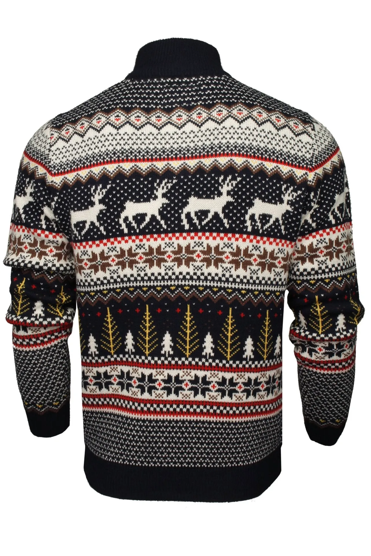 Xact Mens 1/4 Zip Reindeer Xmas/ Christmas Jumper