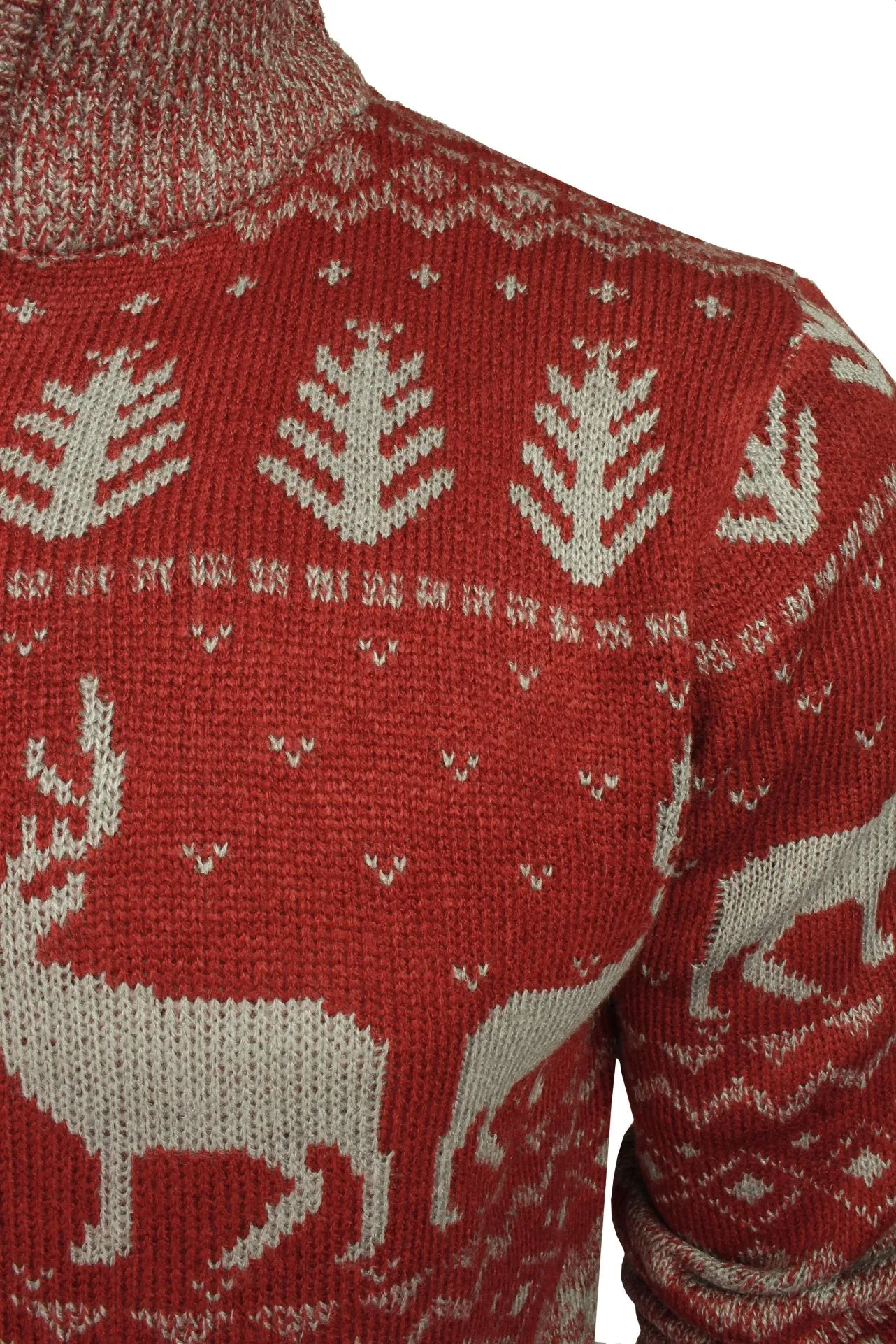 Xact Mens 1/4 Zip Reindeer Xmas/ Christmas Jumper