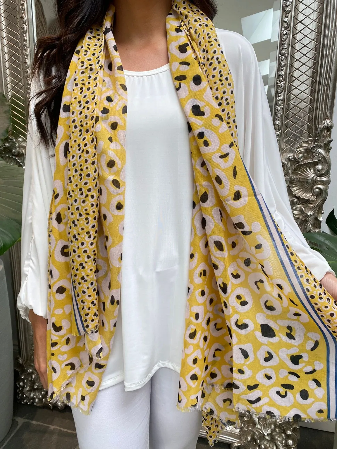 Yellow Vibrant Leopard Print Scarf