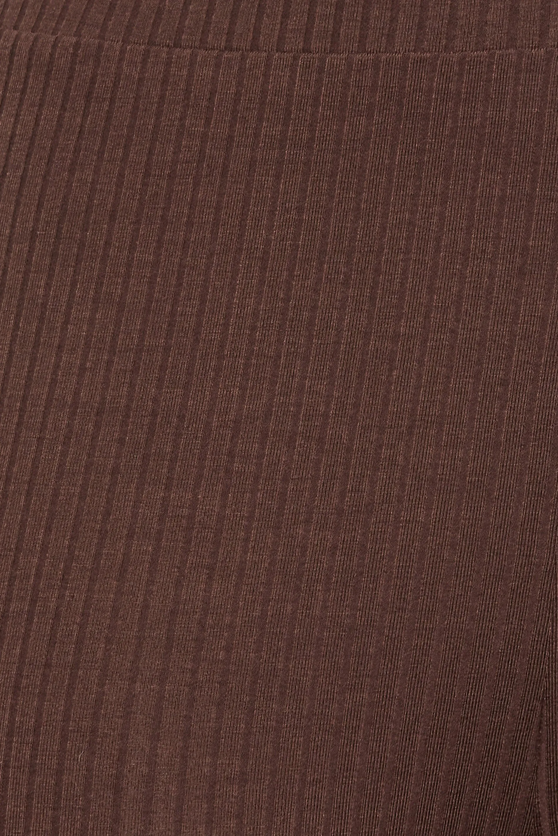 YOURS Curve Chocolate Brown Ribbed Leggings