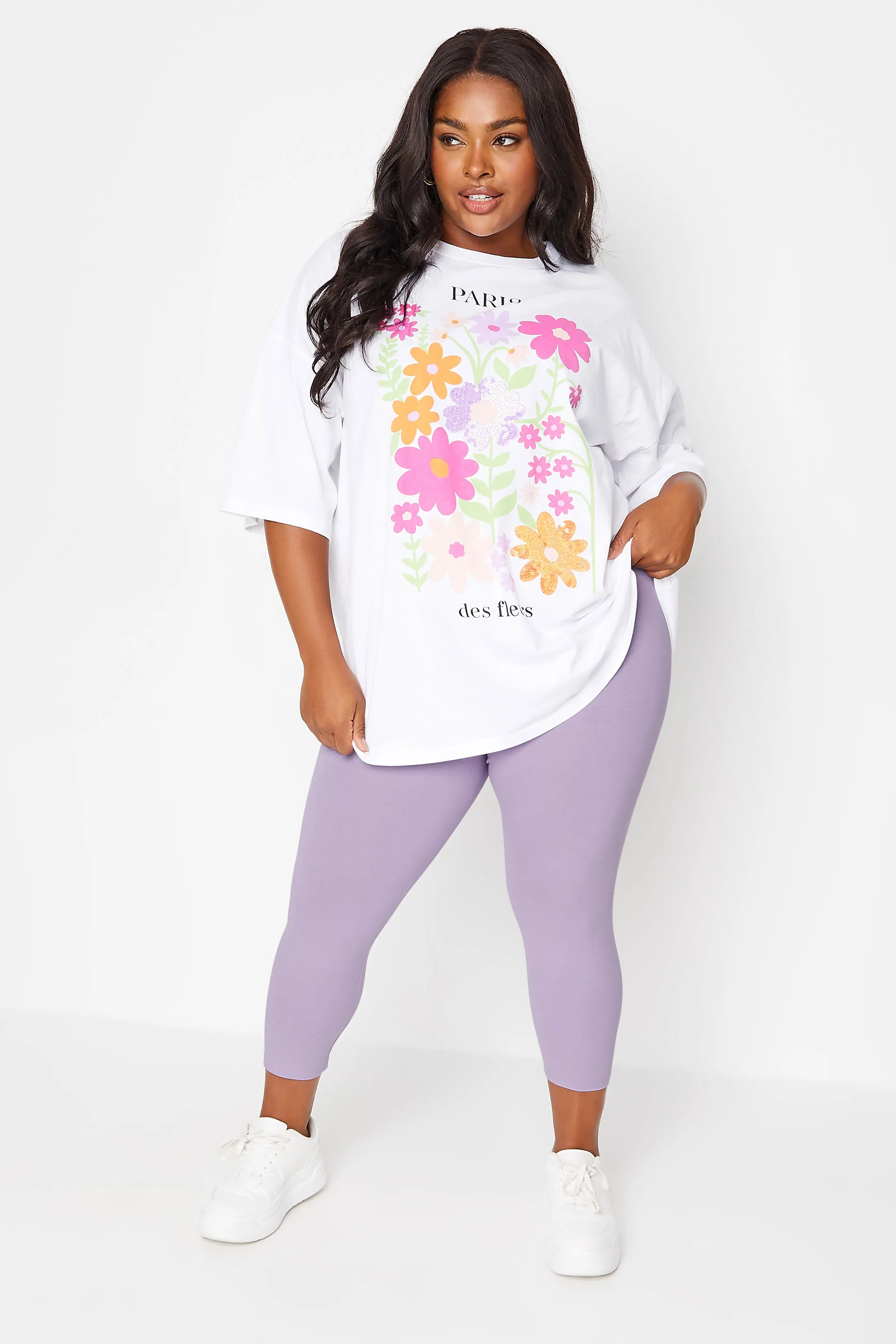 YOURS Curve Light Purple Cropped Leggings