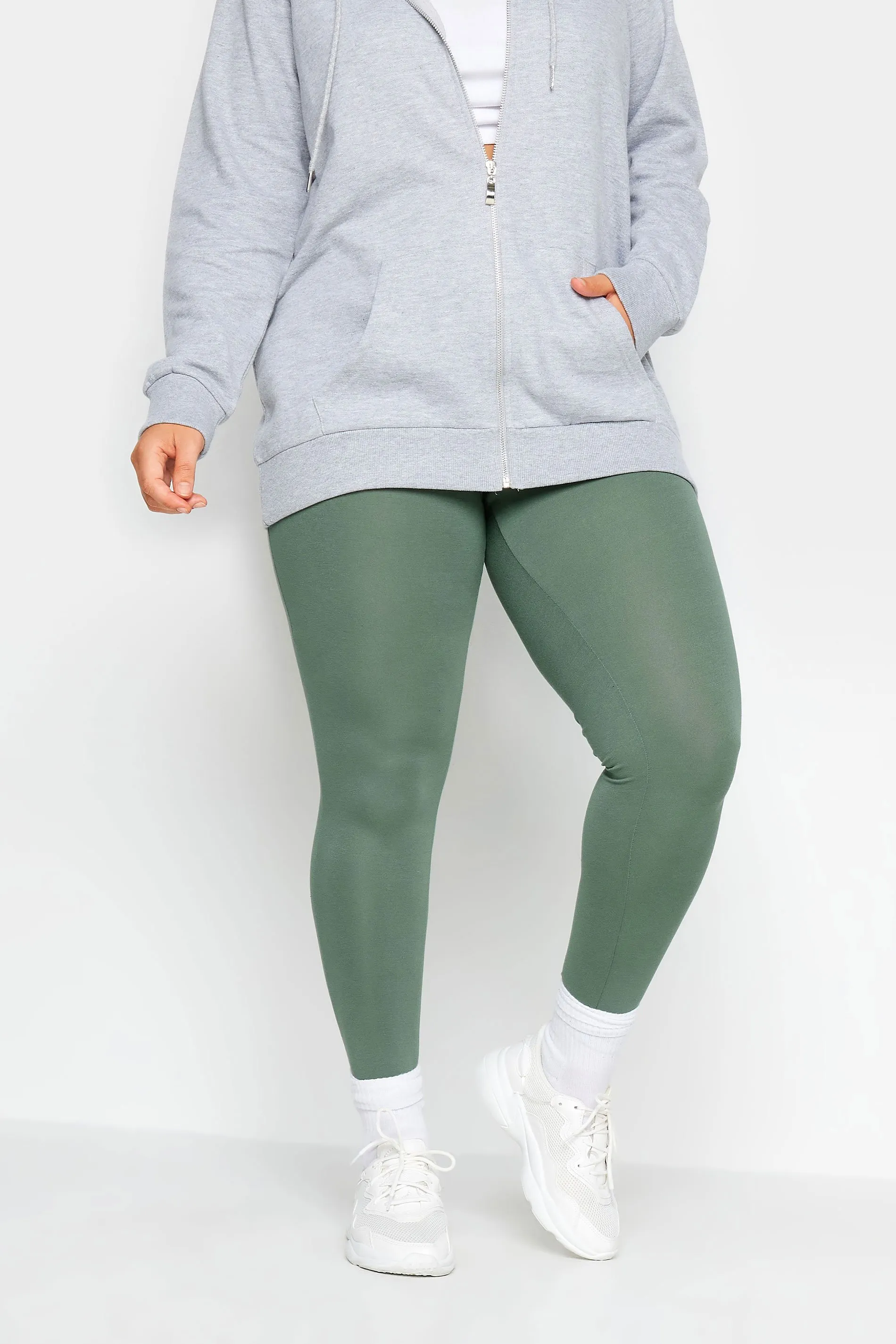 YOURS Curve Sage Green Stretch Leggings