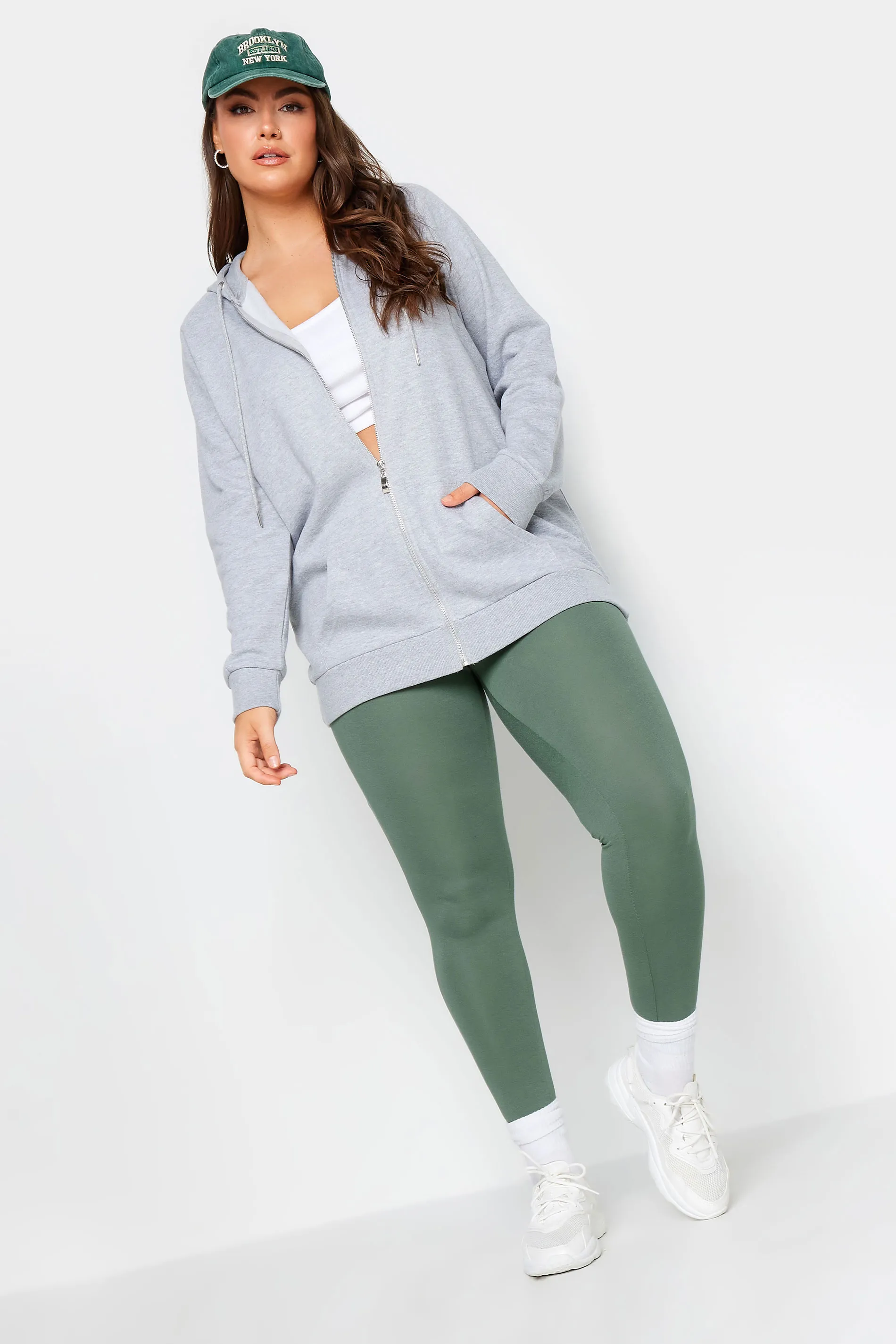 YOURS Curve Sage Green Stretch Leggings