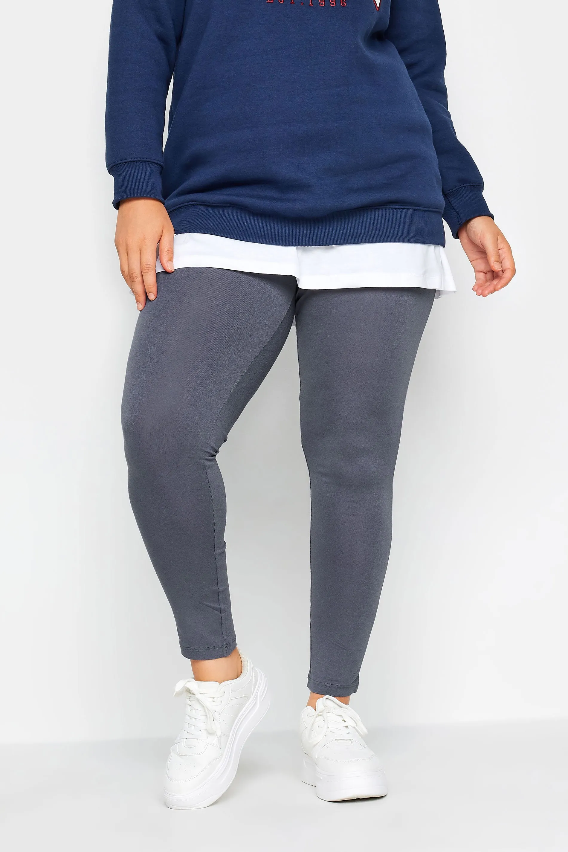 YOURS Curve Slate Grey Stretch Leggings