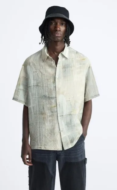 ZARA  |Tie-dye Short Sleeves Shirts